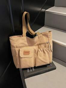 New Fabric Bag With Artistic Style, Lightweight Tote Bag, Large Capacity Commuting Single Shoulder Handbag, Versatile Casual Bag - Multicolor - View 14