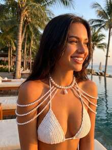 Dây chuyền ngọc trai tua rua phong cách nghỉ dưỡng biển mới về, dây đeo vai tinh tế cá nhân hóa dành cho nữ. - Nhiều màu - Xem 6