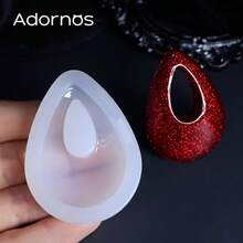 1 Khuôn silicon hình giọt nước rỗng kiểu Gothic dùng làm mặt dây chuyền, mặt dây chuyền epoxy, móc khóa, vòng cổ nhựa, quà tặng thủ công DIY. - trắng - Xem 5