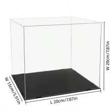 1pc Acrylic Display Case, Various Sizes, Plastic Assembly Dustproof Display Box With Matte Black Base, Suitable For Action Figures, Collectibles, Statues, Models - Transparent - View 30