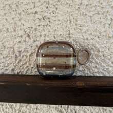 Funda azul y marrón a rayas con estrella y círculo Pro 3/2, 4/3/2, funda de auriculares elegante y minimalista para mujeres, compatible con Apple - Marrón - Ver 10