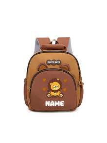 Personalized Mini Patchwork Animal Backpack, Custom Name Bear Dinosaur Giraffe Lion Bag, School And Travel Backpack With Chain Clasp Design - Black - View 19