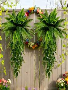 优雅仿真热带雨林蕨类植物，逼真绿色，绿叶繁茂，适合室内/室外装饰，可用于花园、露台、客厅、玄关等场所。是情人节、毕业典礼、复活节、新年、斋月、母亲节、婚礼、派对等场合的理想礼物。可自行造型，是春季室内装饰、节日装饰和室内外地面景观设计的完美之选。 - 彩色 - 查看 5