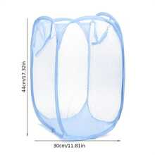 1pc Pop-Up Mesh Laundry Basket, Foldable Portable Laundry Basket, Foldable Dirty Clothes Storage Basket, Household Storage Basket For Socks, Underwear, Toys, And Miscellaneous Items - Màu đỏ - Xem 4