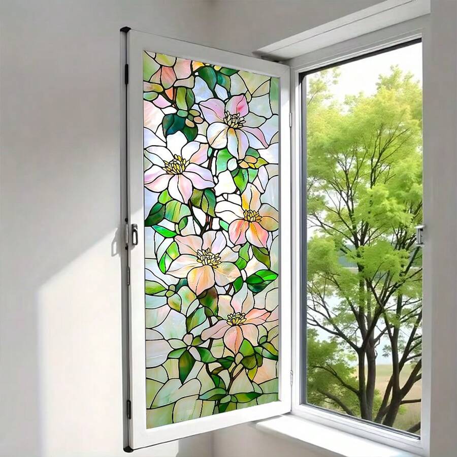 1/5 miếng phim dán cửa sổ mờ họa tiết hoa văn hình học, có thể tháo rời, tự dính, tạo sự riêng tư, thích hợp cho phòng ngủ, phòng khách, phòng tắm, nhà bếp và trang trí nhà cửa.