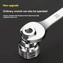 Adaptador de llave universal ajustable - Se ajusta a tuercas y pernos hexagonales de 10-19 mm, compatible con llave de torsión y taladro de accionamiento de 3/8", fácil de usar y ajustar - Talla única - Ver 9