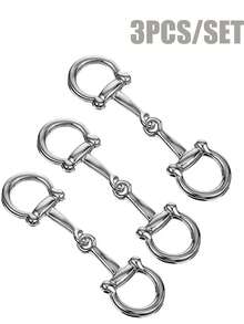 1/3PCS Wonderful Horsebit Silk Scarf Buckle, Simple Metal Scarf Rings, Horsebit Clasp For Women,Beach,Holiday - Gold + Silver - View 8