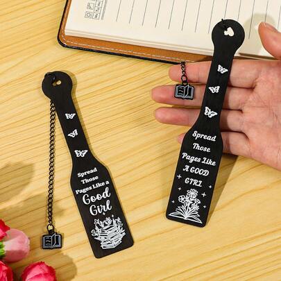"Good Girl" Spicy Story Paddle-Shaped Stainless Steel Bookmark, Printed With The Words "Open Those Pages Like A Good Girl", Very Suitable For Lovers Of Dark Romantic Novels And Spicy Story Culture