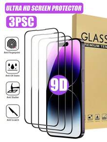 3pcs High-Definition Tempered Glass Screen Protector, Slim Design Compatible With IPhone 17e/17 Pro Max/17 Pro/17 Air/17/16/16 Pro/16 Plus/16 Pro Max/15/15 Plus/15 Pro/15 Pro Max/14/14 Plus/14 Pro/14 Pro Max/13 Mini/13/13 Pro/13 Pro Max/12 Mini/12/12 Pro/12 Pro Max/11/11 Pro/11 Pro Max - Clear - View 14