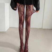 5 đôi tất lưới ren jacquard mỏng, họa tiết cổ điển, gợi cảm, ôm sát, đa năng, có độ co giãn cao. - Nhiều màu - Xem 8