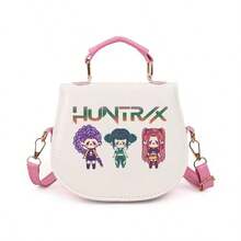 K-POP Devil And Plave Cartoon Print Handbag, Cute Pink Crossbody Bag, Aesthetic Style Fandom Shoulder Bag - Multicolor - View 15