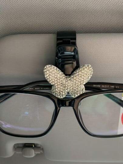 INS Original Full Diamond Butterfly Clay High-Quality Luxury Summer New Car Sunglasses Clip