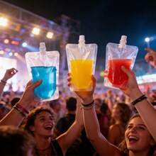 5/10/50pcs Disposable Transparent Stand-Up Pouches With Spout, Portable Drink Pouches For Music Festivals Outdoor, Hands-Free Leak-Proof Juice Bags - View 4