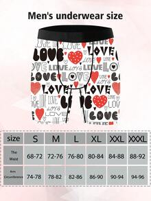 DOKER 男士趣味平角内裤，美式复古涂鸦印花，浪漫情人节主题，针织面料，宽松运动版型，透气吸汗，柔软亲肤，休闲运动型平角内裤 - 彩色 - 查看 8