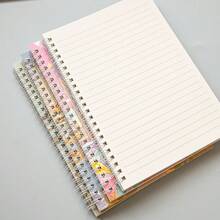 A5 Spiral Notebook 40 Sheets, Cute Bread Bear Cover, Lined Pages, Office Supplies, Student Learning Notebook, Hardcover Notebook With Foil Stamping - A5 - View 6