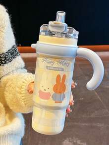 1个MIFFY 1000毫升大容量保温杯，可爱少女款，便携式办公杯，316不锈钢材质，户外车载两用，学生吸管杯，双头饮水杯 - 彩色 - 查看 12