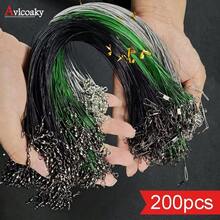 Avlcoaky 200支装带转环和扣环的钓鱼前导线不锈钢钓鱼前导线 - 彩色 - 查看 2