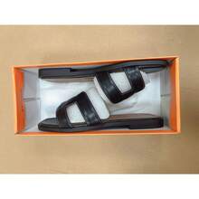 Women Flat Sandals - 光面黑棕色 - 查看 1