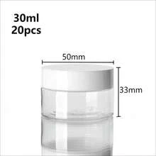 12pcs/Set 30/50/60/80/100/150ml Plastic Empty Jars With White Lids, Cream Containers, Food, Travel Bottles, Household Items - Multicolor - View 9