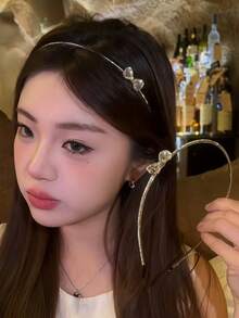 1 Piece New Luxury Rhinestone Bow Headband - Elegant, Versatile & Minimalist Hair Accessories - Multicolor - View 2