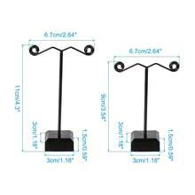 单件式双孔首饰收纳架，桌面悬挂式耳环/项链/手链/戒指/钥匙整理架，梳妆台收纳架，金属展示架 - 返校季版 - 彩色 - 查看 2