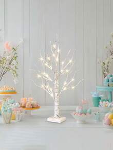 1pc LED Illuminated White Birch Tree Lamp, Battery Operated (Batteries Not Included) Warm White Artificial Tree Light, Suitable For Indoor/Outdoor Tabletop, Home, Bedroom Decor, Wedding Party, Christmas, Thanksgiving Decoration - Multicolor - View 6