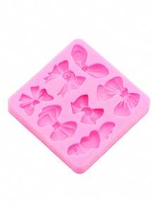 1pc Pink Liquid Silicone Material Silicone Mold, Bowknot Shaped Silicone Mold, Resin Jewelry Accessories Mold, Suitable For Making Resin Jewelry Accessories, Headwear, Hollow Out Clogs, Phone Cases And Other Decorative Accessories - Bow - View 4