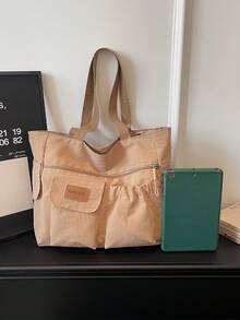 New Fabric Bag With Artistic Style, Lightweight Tote Bag, Large Capacity Commuting Single Shoulder Handbag, Versatile Casual Bag - Multicolor - View 9