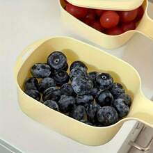 1pc Easy-Clean Mini Fruit Colander With Handle - Suitable For Cherries And Blueberries, Durable Plastic Kitchen Strainer, Fruit Rack - 1pc - View 3