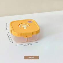 900/920毫升 2/3格便携式方形塑料午餐盒,带提手,可微波炉加热,密封防漏,可装水果沙拉等食物,可重复使用,大容量分隔便当盒,适合学生和成人在学校、办公室、户外露营、野餐、旅行、返校等场合使用。 - 彩色 - 查看 25