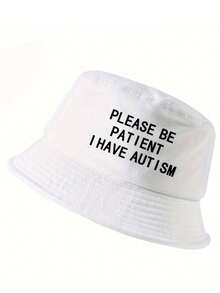 1顶男女通用春夏渔夫帽，字母印花图案，户外旅行必备，男女通用涤纶刺绣防风渔夫帽，四季皆宜 - A - 查看 2