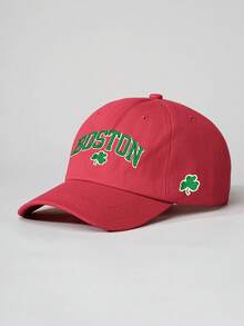 Șapcă de baseball Boston Clover brodată pentru femei, 1 buc., cu model frontal și trifoi, cu partea laterală a trifoiului, pălărie casual reglabilă cu protecție solară pentru exterior, potrivită pentru primăvară, călătorii de toamnă, vacanță la plajă, pălărie de soare pentru bărbați, stil Y2K, Ziua Sfântului Patrick - Multicolor - Vizualizare 10
