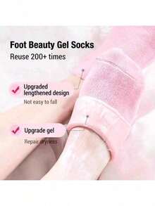2/1 Pair Reusable Gel Moisturizing Foot Socks - Soft Nourishing Socks, Foot Care Socks, Easy To Clean Lightweight Design, Suitable For Home Foot Care, Cracked Heels And Softening Rough Skin - Multicolor - View 7