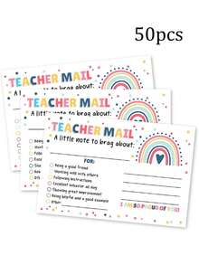 50pcs/100pcs Thick Cardstock Paper, Smooth Writing Surface, Suitable For Classroom, Baby Shower Games, And Keepsakes - Multicolor - View 9