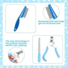 宠物狗狗美容套装，包含宠物指甲钳和指甲锉、宠物泡脚杯、洗澡刷、宠物脱毛刷、清洁刷 - 查看 3