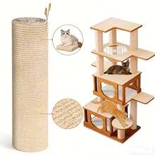 Trimmable Self-Adhesive Cat Scratcher Mat, Anti-Scratch Furniture Protector Pad For Couch, Bed, Wall & Door, Durable Cat Scratching Carpet For Cat Claws, 100/200*40cm - 40*100 - 查看 3