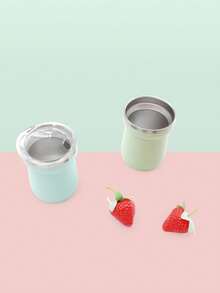 1pc, 5oz Capacity Mate Tea Cup, 304 Stainless Steel Inner, PP Outer Shell, Sealed Lid Suitable For Hot & Cold Drinks - Multicolor - View 3