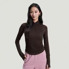 Adidas Áo thun dài tay nữ SFL LS TEE không cổ dệt kim TKH2643 - màu nâu - Xem 1