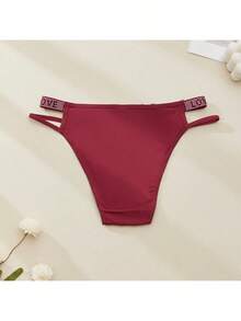 6-Piece Set Of Women's Underwear, Mid Waist Lace Women's Thong, Sexy Hollow Out, With Rhinestone Waist Belt, Women's T-Pants, Pure Cotton Crotch, Comfortable And Breathable, Sexy And Tempting - 6件裝 - 查看 10