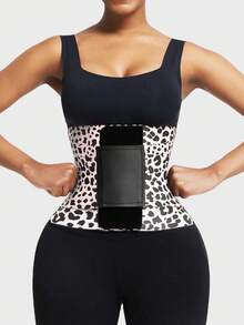 1pc Women's Waist Trainer, High Compression Waist Cincher, Abdominal Shaper, 3-Layer Wrap-Around Corset, Classic Everyday Wear - Đen và trắng - Xem 4