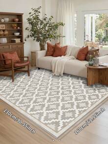 Bedroom Faux Wool Rug, Modern Minimalist Style, Living Room Fashion Carpet, 1pc Home Decor Rug, Washable Hallway Carpet, Kitchen, Bathroom, Dining Room Home Decor Mat, Fluffy Minimalist, Creating A Unique, Exquisite And Comfortable Atmosphere - Light Grey - View 7