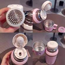 LDQ Stainless Steel Insulated Water Bottle, Vacuum Flask With Dual-Use Lid/Drinking Cup And Rope Handle, Washable, Suitable For Hot And Cold Beverages - Great For Camping, Dining And Office Use, Valentine's Day Gift - Multicolor - View 9