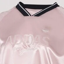Adidas Originals Áo thun dài tay nữ bằng vải jersey xếp ly, không cổ, chất liệu dệt kim TKS2880 - Hồng - Xem 4