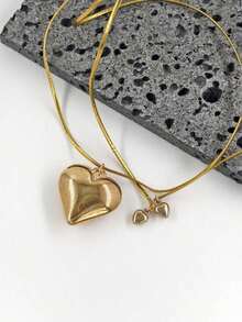 1pc Fashionable & Cute Gold Heart Pendant, Multi-Layer Heart Design, Suitable For Women, Suitable For Festivals, Dates And Daily Wear - Nhiều màu - Xem 4