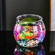 Round Plastic Fish Tank, One-Piece High Transparency Anti-Drop Unbreakable, Imitation Glass Desktop -Tank For Living Room - View 4