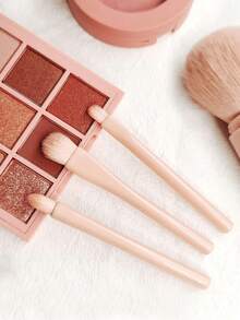 4pcs/Set 4-In-1 Makeup Brush Set, Including Face Highlighter Brush, Mini Eyeshadow Brush, Retractable Makeup Brush, Portable Travel Mini Powder Brush, Makeup Brush Set For Women, Makeup Brush Set, Makeup Brush Set, Makeup Brush Set, Complete Makeup Brushes, Makeup Brush Set, Complete Makeup Tools, Makeup Brush Set, Makeup Brush Set, Makeup Brush Gift Set - 八合一蓮藕色 - 查看 4