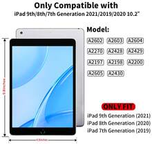 适用于 iPad 10.2 的硅胶保护套，带笔槽、腕带和肩带，可 360° 旋转 - 白冰藍+米白(有肩帶) - 查看 4