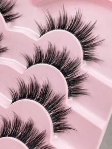 Hinarin 7对自然妆效假睫毛，透明梗，轻盈蓬松，柔软仿貂毛材质，美妆嫁接 - 黑色 - 查看 5