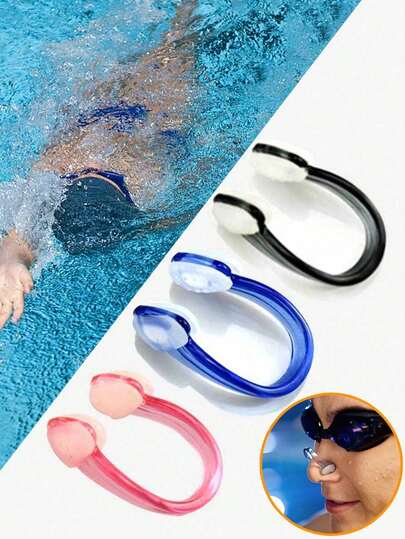 1pc/ Silicone Nose Clip For Swimming, Anti-Leak Design Nose Clip For Professional Training, Adults, Beach Essentials, Beach Accessories, Pool Float