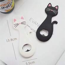 Ouvre-bouteille aimant de réfrigérateur en forme de chat rose, cadeau de mariage décoration de la maison ; Aimant de réfrigérateur en forme de chat noir, autocollant magnétique créatif - Multicolore - Voir 5
